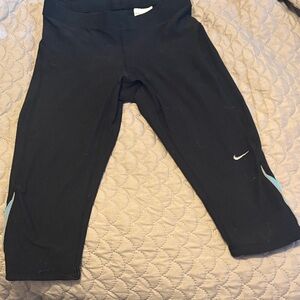 Nike Black Capris with Blue Accents